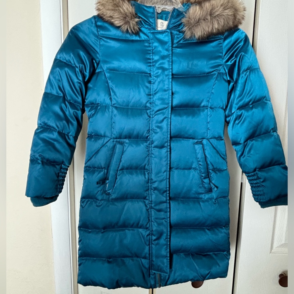 EUC Land’s End girls down winter coat size 7-8